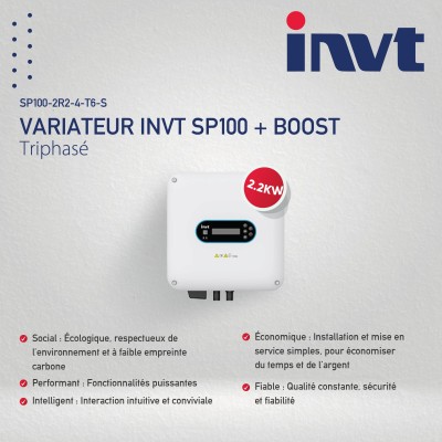 VARIATEUR INVT SP100 + BOOST - 2.2KW TRIPHASÉ