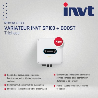 VARIATEUR INVT SP100 + BOOST - 4KW TRIPHASÉ