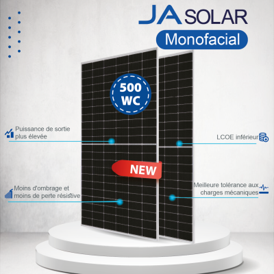 PANNEAU JA SOLAR 500WC Module demi-cellule MBB JAM66S30&nbsp;480-505/MR Series