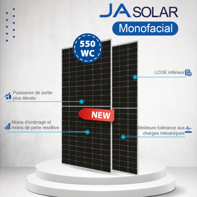 PANNEAU JA SOLAR 550 WC Module demi-cellule MBB JAM72S30&nbsp;525-550/MR/1500V